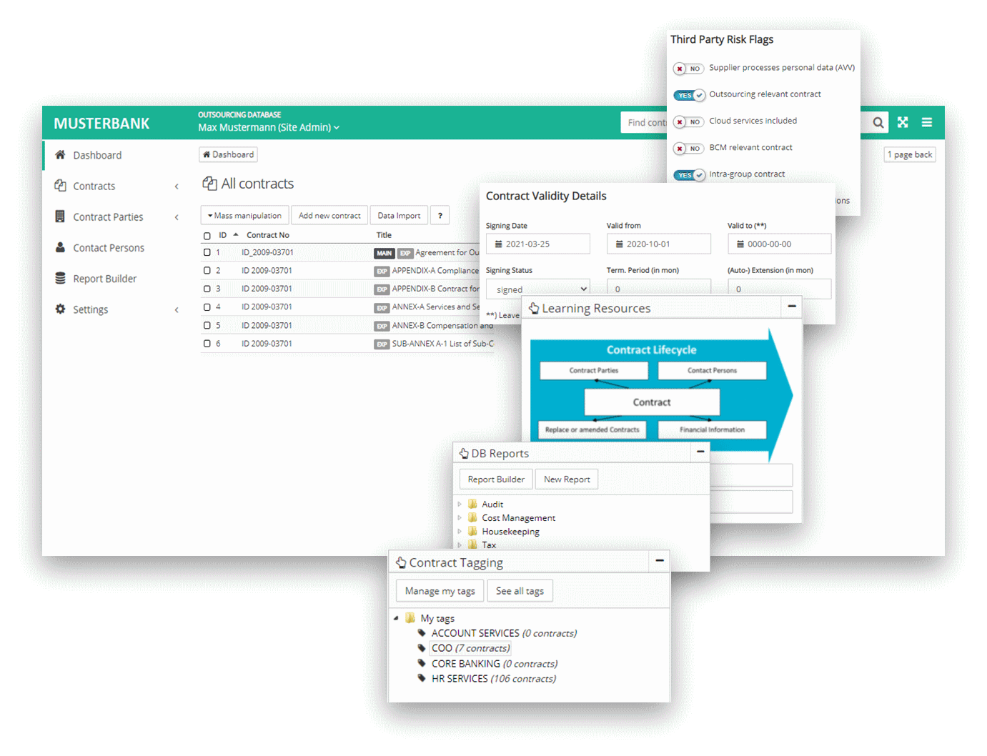 ENFORMITY outsourcing register with risk flags and reporting