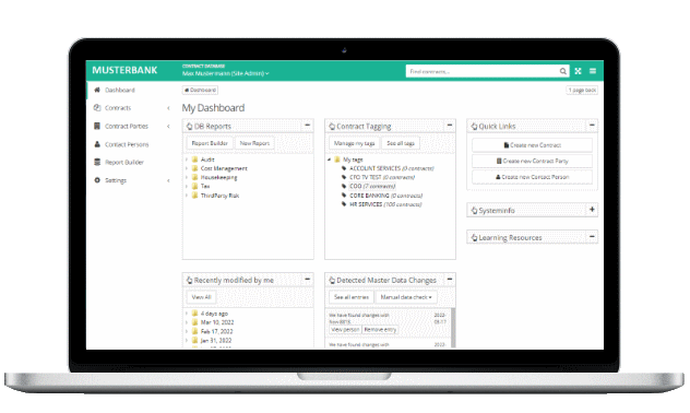 The NFORMITY contract management dashboard